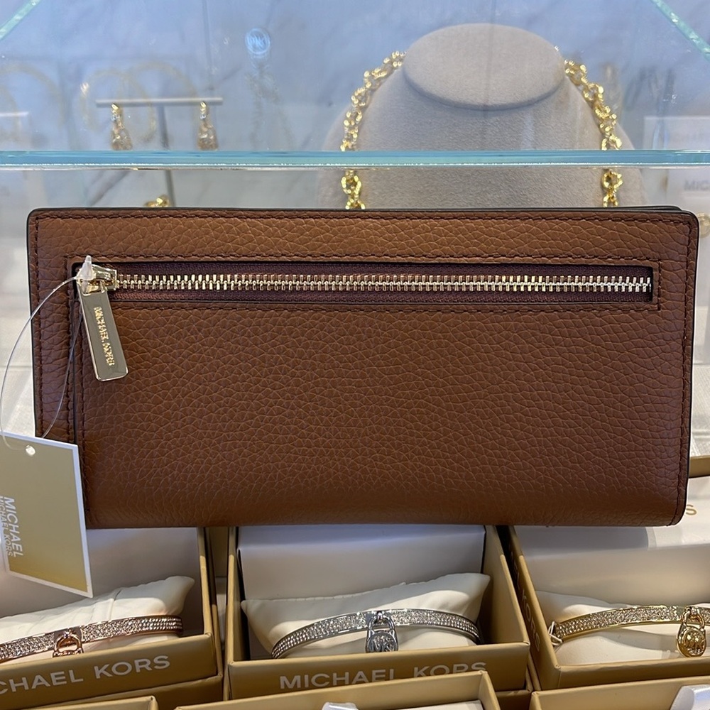 Michael Kors Reed Lg Bifold Pebbled Leather Snap Wallet Card Case 
Luggage 
NWT - Picture 11 of 16